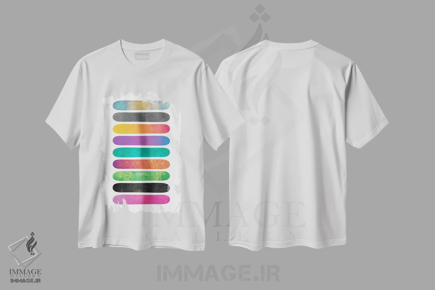 تیشرت سفید طرح دار چوب های گرمسیری، آبستره اثر الیزابت فردریکسون | فروشگاه ایماژ