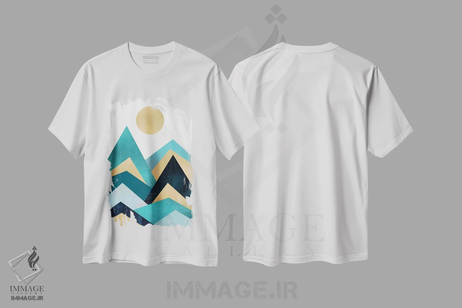 تیشرت سفید طرح دار امواج، آبستره اثر الیزابت فردریکسون | فروشگاه ایماژ