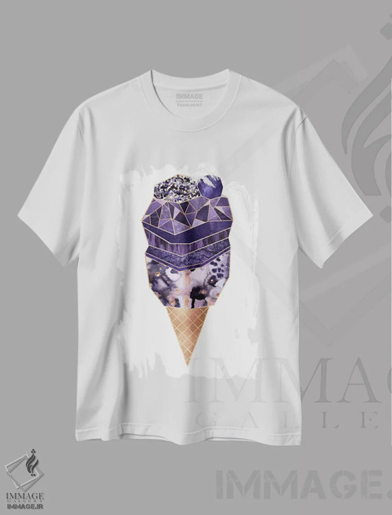 تیشرت سفید طرح دار بستنی ۱، تزئینی اثر الیزابت فردریکسون | فروشگاه ایماژ