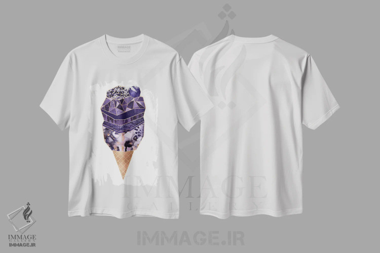 تیشرت سفید طرح دار بستنی ۱، تزئینی اثر الیزابت فردریکسون | فروشگاه ایماژ