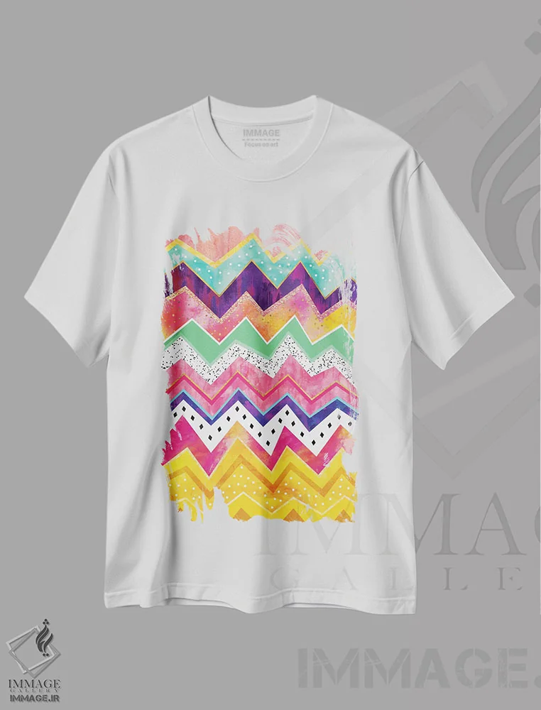 تیشرت سفید طرح دار سرزمین بستنی، آبستره اثر الیزابت فردریکسون | فروشگاه ایماژ