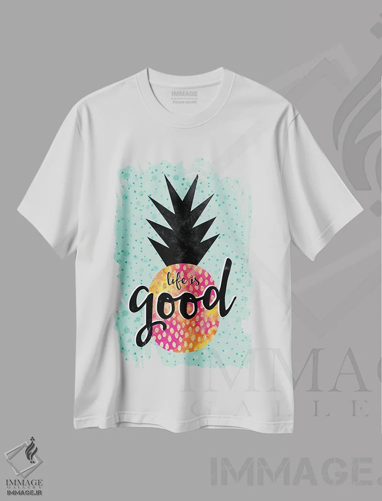تیشرت سفید طرح دار زندگی شیرین است، دکور ساحلی اثر الیزابت فردریکسون | immage.ir