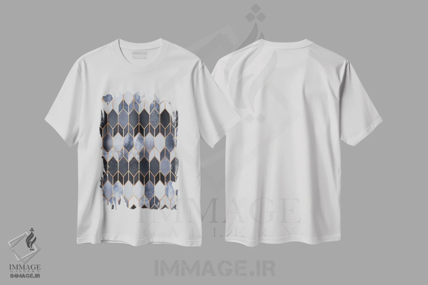 تیشرت سفید طرح دار شیشه رنگی ۴، آبستره اثر الیزابت فردریکسون | فروشگاه ایماژ