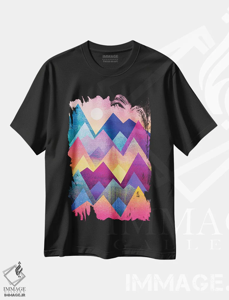 تیشرت مشکی طرح دار یک روز جدید، آبستره اثر الیزابت فردریکسون | فروشگاه ایماژ