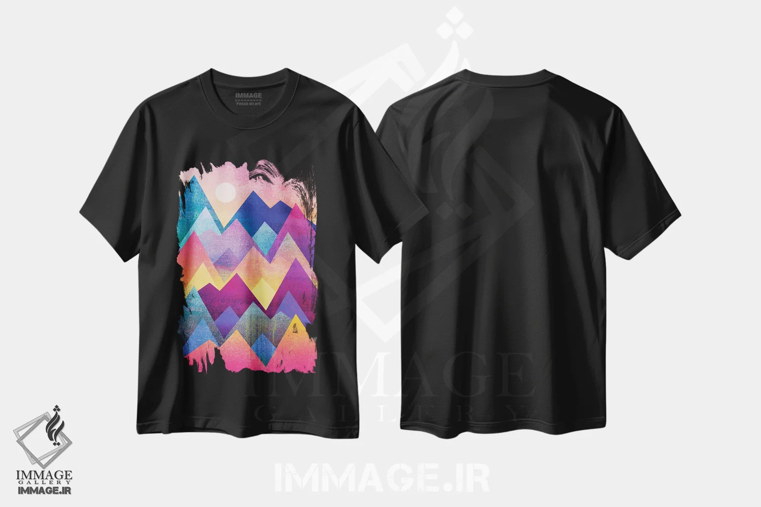 تیشرت مشکی طرح دار یک روز جدید، آبستره اثر الیزابت فردریکسون | فروشگاه ایماژ