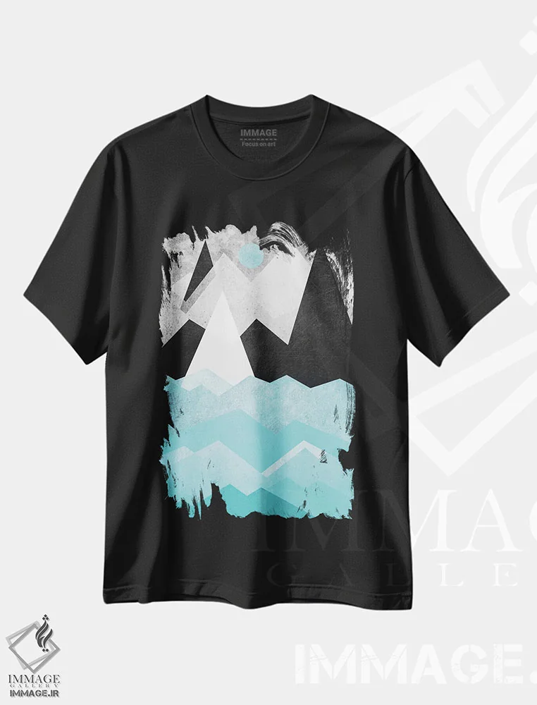 تیشرت مشکی طرح دار سرزمین آب نبات، آبستره اثر الیزابت فردریکسون | immage.ir