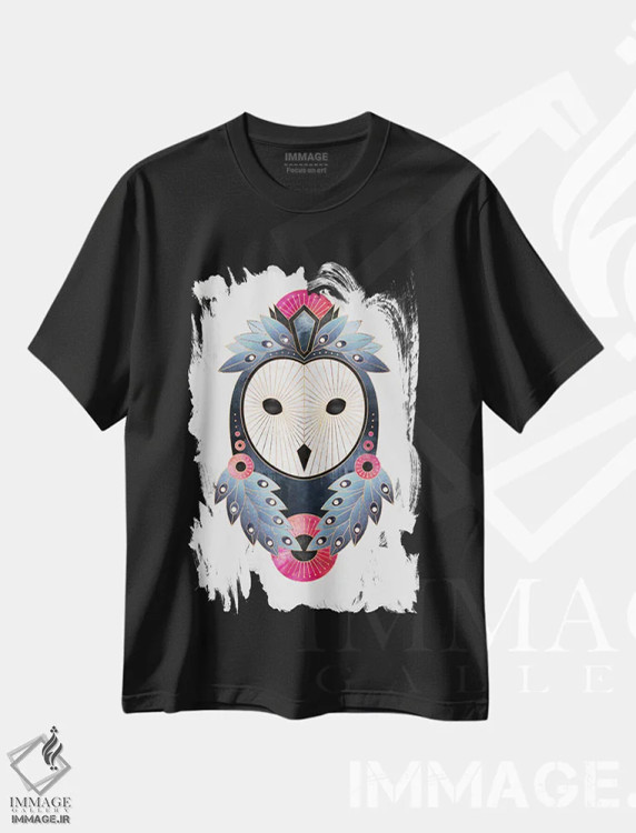 تیشرت مشکی طرح دار جغد II، تزئینی اثر الیزابت فردریکسون | immage.ir