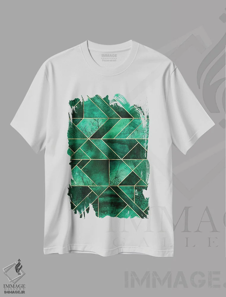 تیشرت سفید طرح دار طبیعت انتزاعی، آبستره اثر الیزابت فردریکسون | immage.ir