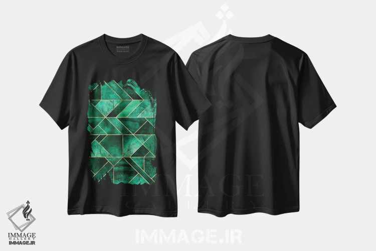 تیشرت مشکی طرح دار طبیعت انتزاعی، آبستره اثر الیزابت فردریکسون | فروشگاه ایماژ