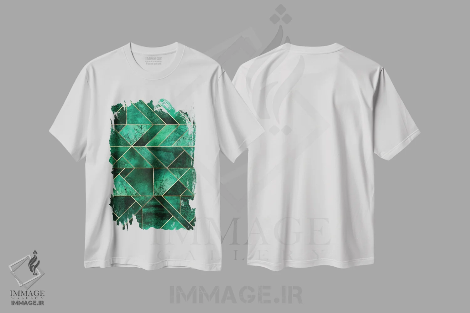 تیشرت سفید طرح دار طبیعت انتزاعی، آبستره اثر الیزابت فردریکسون | immage.ir