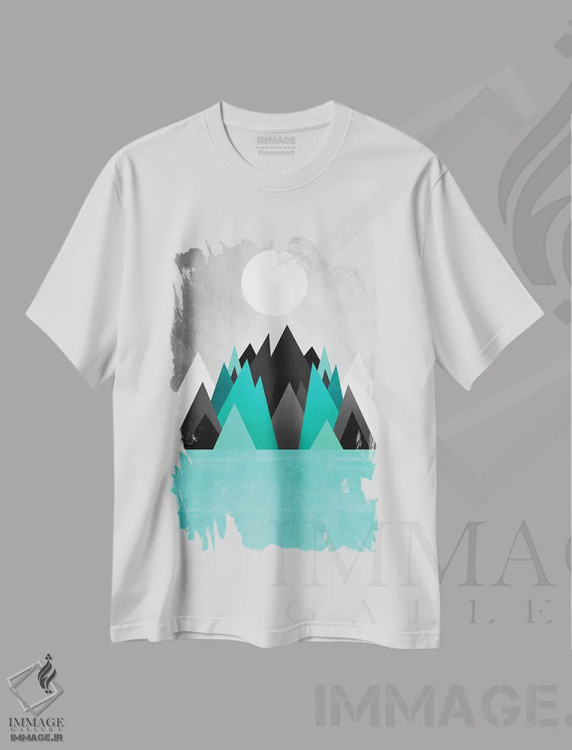 تیشرت سفید طرح دار سیاره سرد، هنر دیجیتال اثر الیزابت فردریکسون | immage.ir