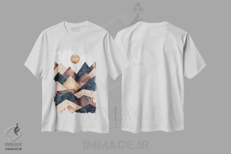 تیشرت سفید طرح دار قلل پاییزی اثر الیزابت فردریکسون | immage.ir