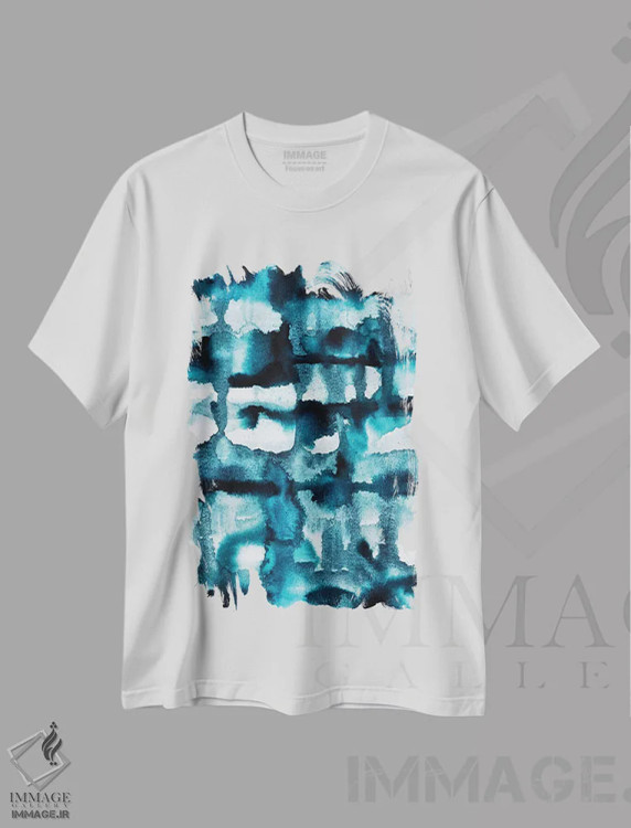 تیشرت سفید طرح دار دریای وحشی اثر الیزابت فردریکسون | فروشگاه ایماژ