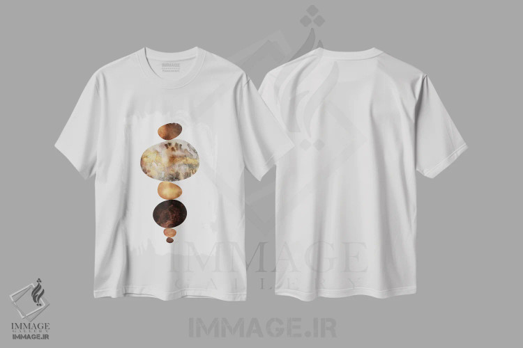 تیشرت سفید طرح دار تعادل II، تزئینی اثر الیزابت فردریکسون | فروشگاه ایماژ