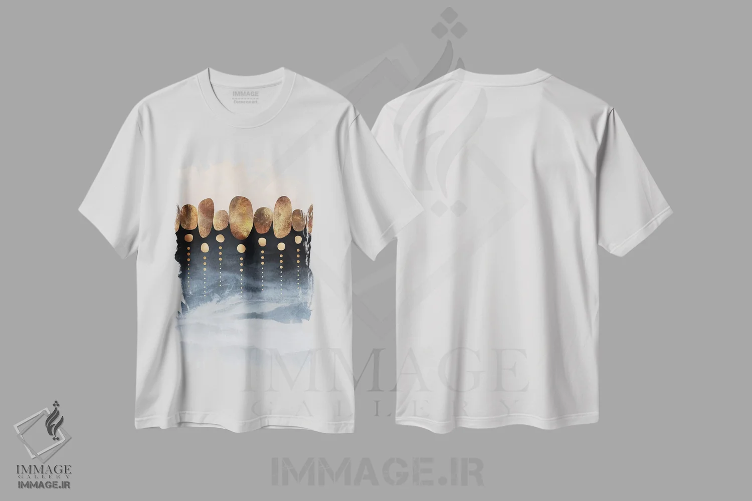 تیشرت سفید طرح دار Portrait,انتزاع طبیعی، عمودی، آبستره اثر الیزابت فردریکسون | immage.ir