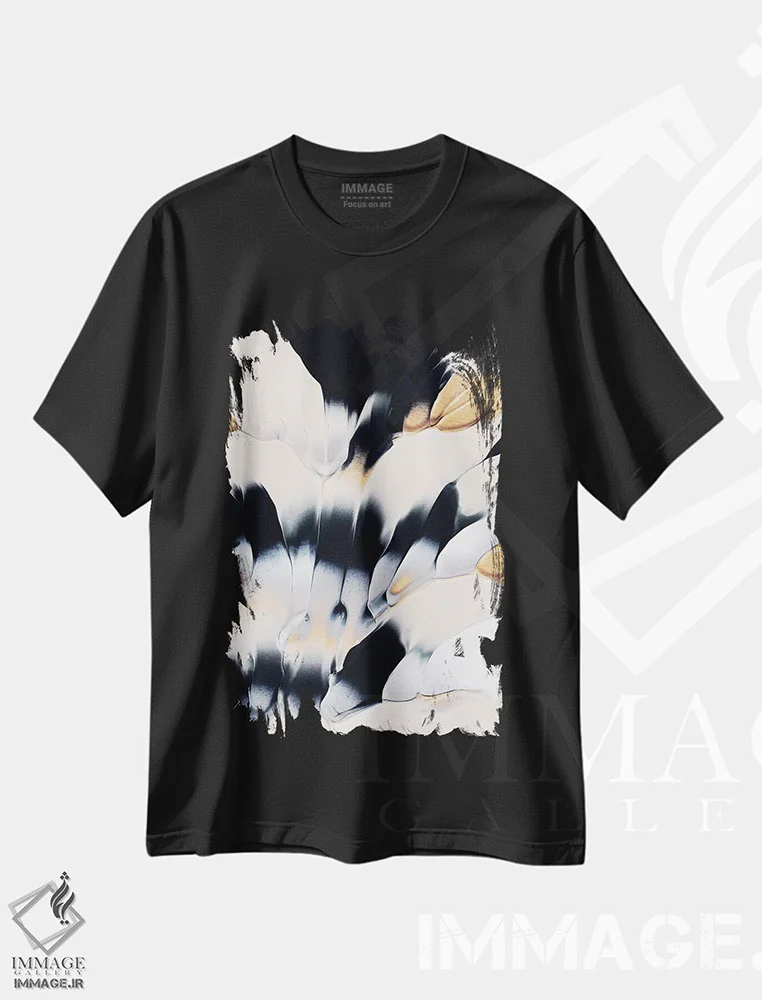 تیشرت مشکی طرح دار جریان انتزاعی I اثر الیزابت فردریکسون | immage.ir