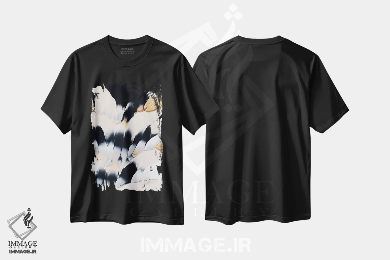 تیشرت مشکی طرح دار جریان انتزاعی I اثر الیزابت فردریکسون | immage.ir