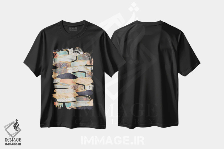 تیشرت مشکی طرح دار سنگ زیبا، آبستره اثر الیزابت فردریکسون | immage.ir