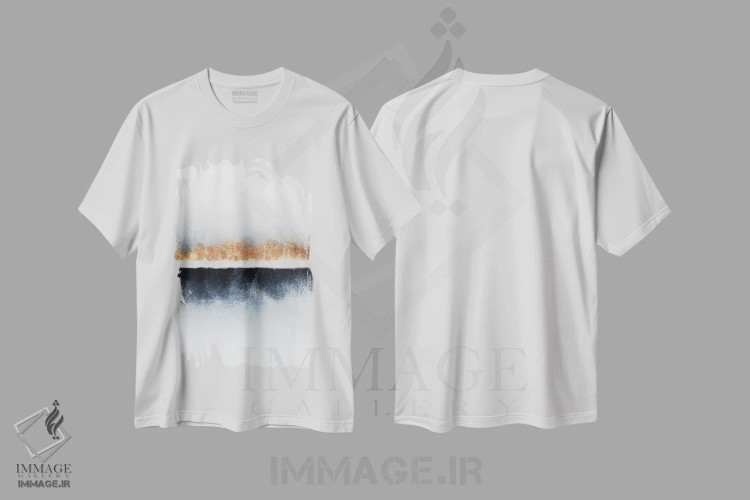 تیشرت سفید طرح دار افق I، آبستره اثر الیزابت فردریکسون | immage.ir