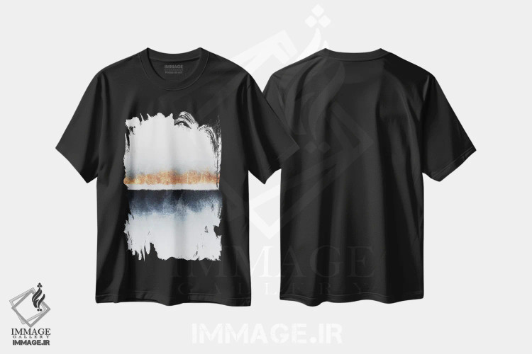 تیشرت مشکی طرح دار افق I، آبستره اثر الیزابت فردریکسون | فروشگاه ایماژ