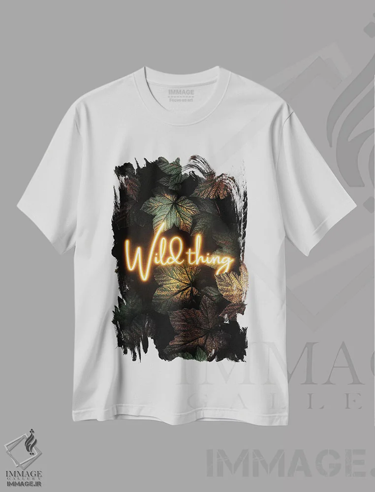 تیشرت سفید طرح دار چیز وحشی، دکوراسیون جایگزین اثر الیزابت فردریکسون | فروشگاه ایماژ