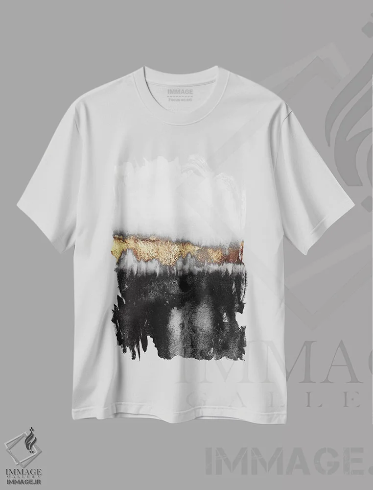 تیشرت سفید طرح دار تاریک و غمگین اثر الیزابت فردریکسون | immage.ir