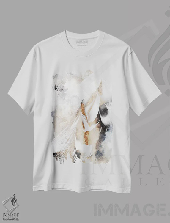 تیشرت سفید طرح دار روح خود را آرام کن اثر الیزابت فردریکسون | فروشگاه ایماژ
