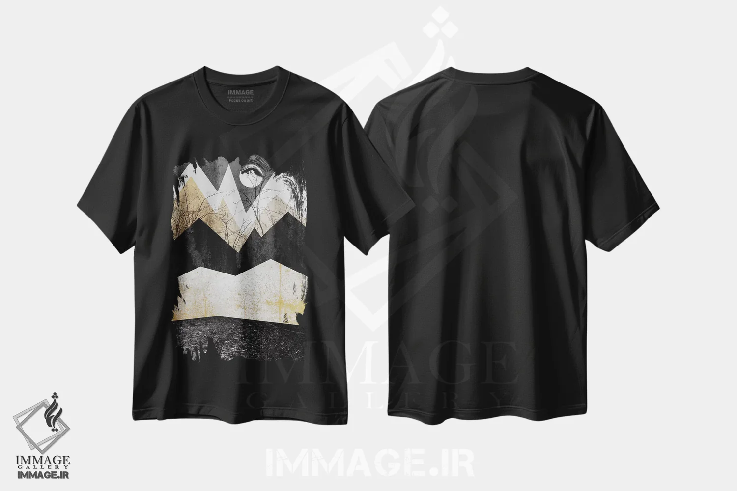 تیشرت مشکی طرح دار پایان زمستان، آبستره اثر الیزابت فردریکسون | immage.ir