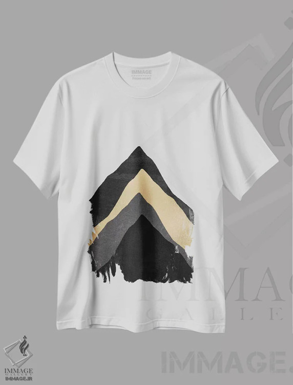 تیشرت سفید طرح دار چهار کوه، آبستره اثر الیزابت فردریکسون | immage.ir