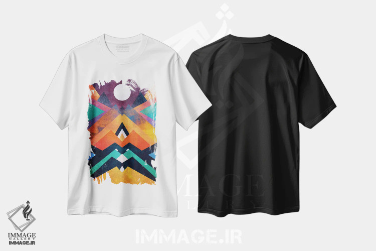 تیشرت مشکی طرح دار ماه کامل، آبستره اثر الیزابت فردریکسون | immage.ir