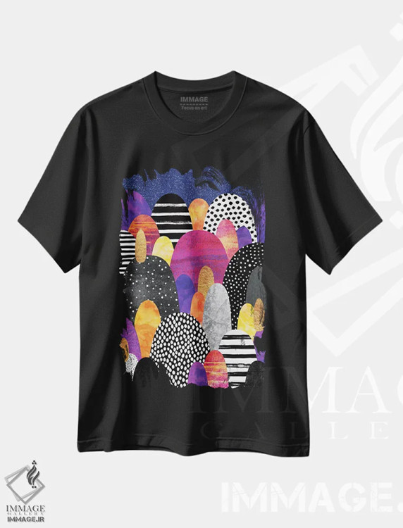 تیشرت مشکی طرح دار شب بخیر، آبستره اثر الیزابت فردریکسون | immage.ir