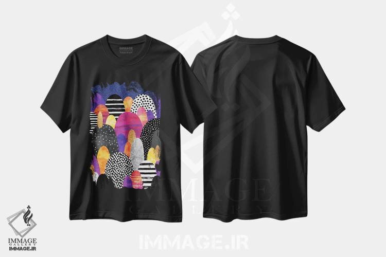 تیشرت مشکی طرح دار شب بخیر، آبستره اثر الیزابت فردریکسون | immage.ir