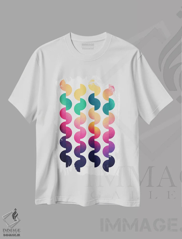 تیشرت سفید طرح دار شادی تابستان، آبستره اثر الیزابت فردریکسون | فروشگاه ایماژ