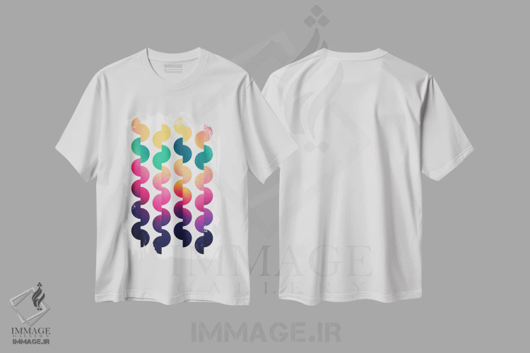 تیشرت سفید طرح دار شادی تابستان، آبستره اثر الیزابت فردریکسون | فروشگاه ایماژ