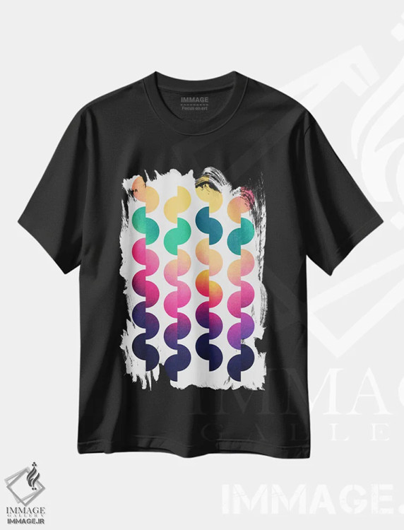 تیشرت مشکی طرح دار شادی تابستان، آبستره اثر الیزابت فردریکسون | immage.ir