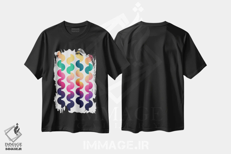 تیشرت مشکی طرح دار شادی تابستان، آبستره اثر الیزابت فردریکسون | immage.ir