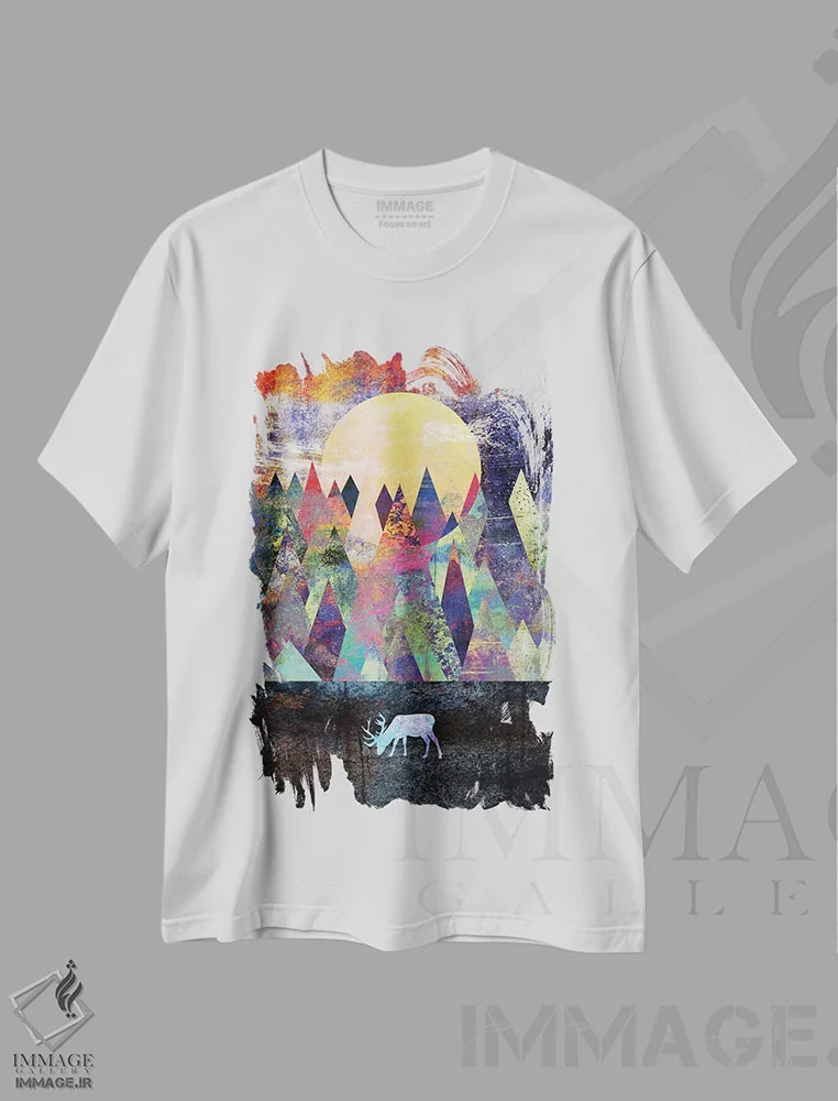 تیشرت سفید طرح دار لاپلند، تزئینی اثر الیزابت فردریکسون | فروشگاه ایماژ