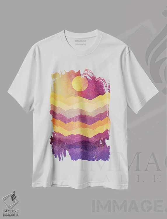 تیشرت سفید طرح دار ساعت جادو، آبستره اثر الیزابت فردریکسون | فروشگاه ایماژ