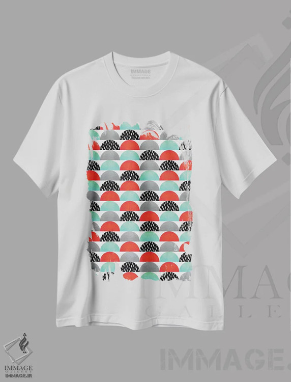 تیشرت سفید طرح دار آبنبات مورد علاقه من، آبستره اثر الیزابت فردریکسون | immage.ir