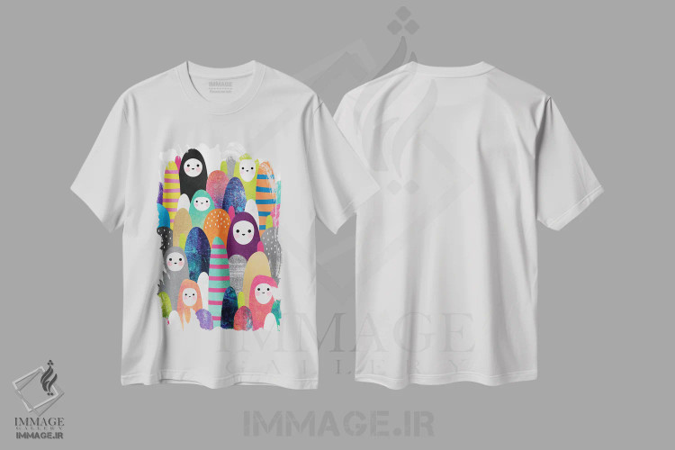 تیشرت سفید طرح دار ارواح سنگریزه I، آبستره اثر الیزابت فردریکسون | immage.ir