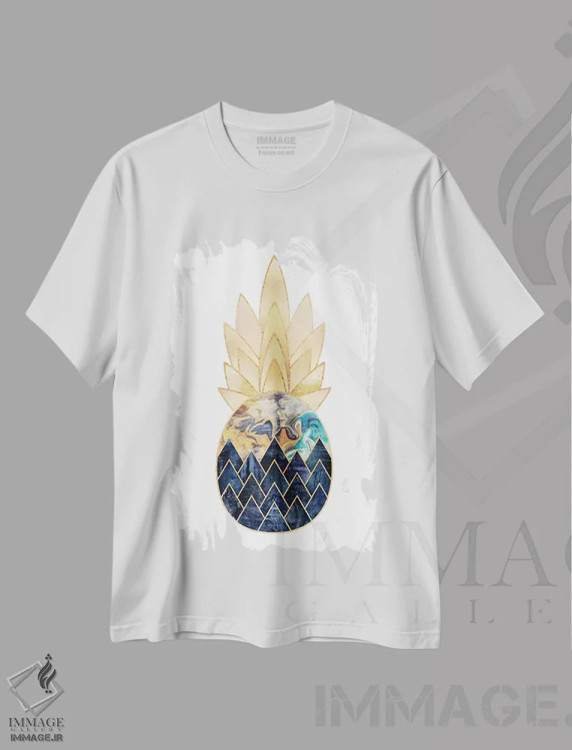 تیشرت سفید طرح دار آناناس ارزشمند I، دکور ساحلی اثر الیزابت فردریکسون | immage.ir