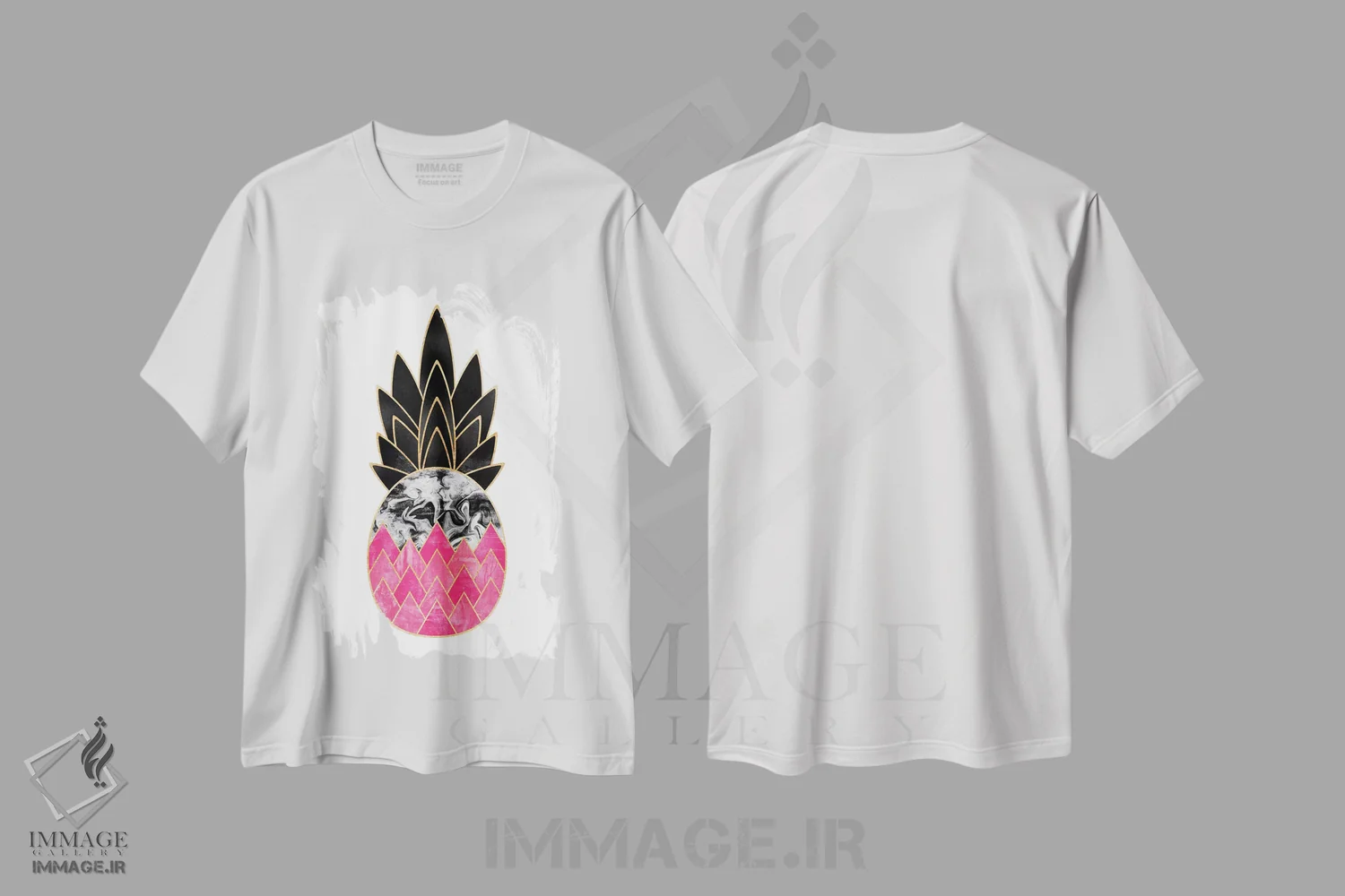 تیشرت سفید طرح دار آناناس ارزشمند II، دکور ساحلی اثر الیزابت فردریکسون | فروشگاه ایماژ