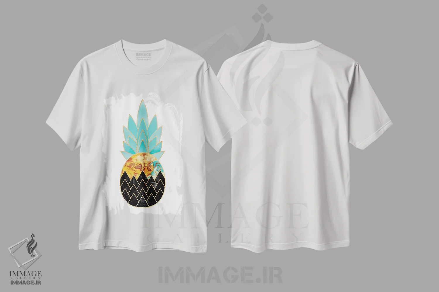 تیشرت سفید طرح دار آناناس ارزشمند III، دکور ساحلی اثر الیزابت فردریکسون | immage.ir