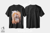 تیشرت مشکی طرح دار پرترهٔ اورانگوتان جوان، مدیوم اثر المر وایس | فروشگاه ایماژ