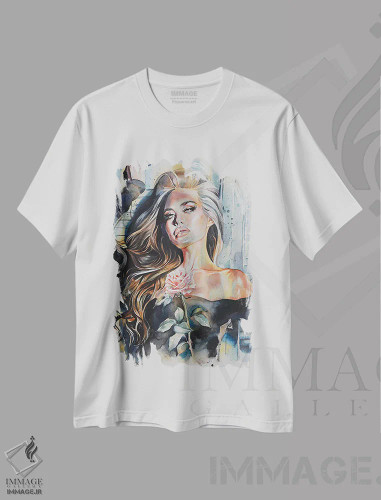 تیشرت سفید طرح دار عطر رو به افول، مدیوم اثر الکترا آرت | فروشگاه ایماژ