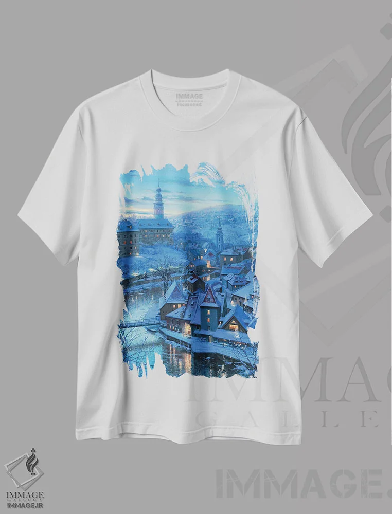 تیشرت سفید طرح دار گرگ و میش در کروملوف، هنر فاخر معاصر اثر اوگنی لوشپین | immage.ir