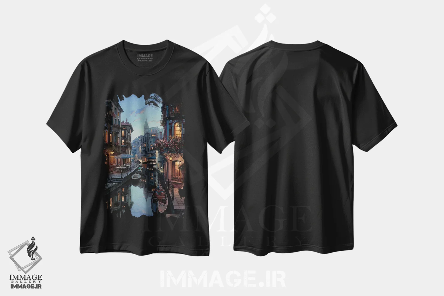 تیشرت مشکی طرح دار آرامش، هنر فاخر معاصر اثر اوگنی لوشپین | immage.ir