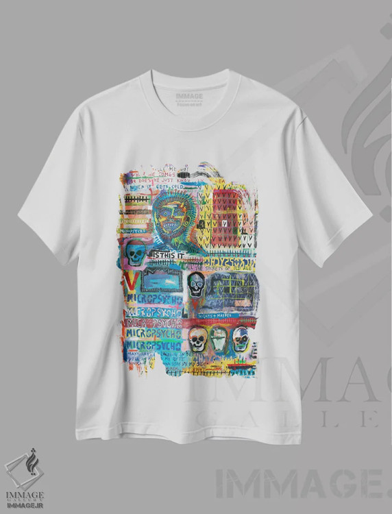 تیشرت سفید طرح دار میکرو روانی ۱، دکوراسیون جایگزین اثر اددی لاو | immage.ir