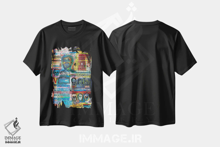 تیشرت مشکی طرح دار میکرو روانی ۱، دکوراسیون جایگزین اثر اددی لاو | فروشگاه ایماژ