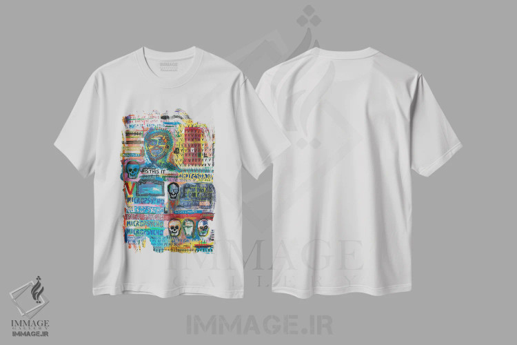 تیشرت سفید طرح دار میکرو روانی ۱، دکوراسیون جایگزین اثر اددی لاو | immage.ir